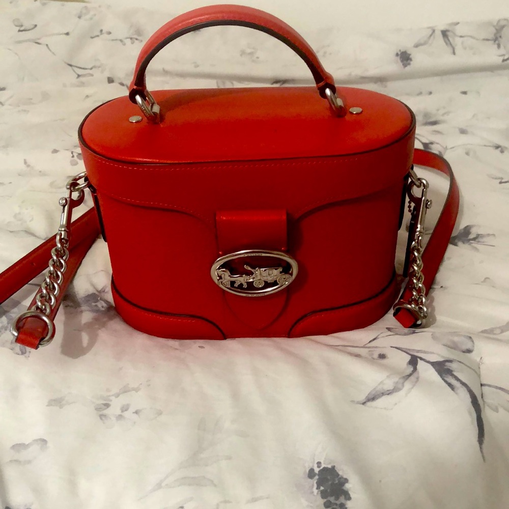 Coach Georgie Gem Crossbody bag in red with silver hardware